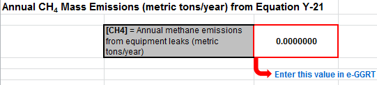 Y-21 Calculation Spreadsheet Result to use in e-GGRT